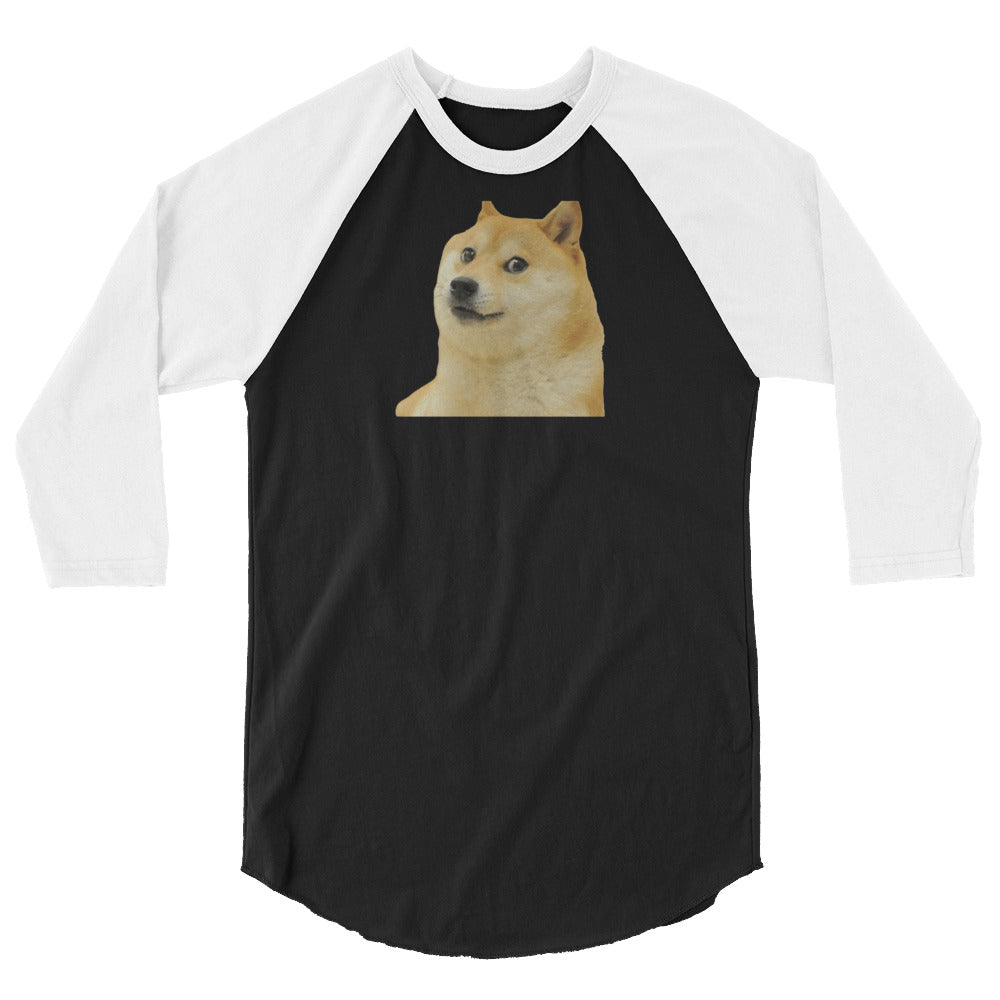 Dogecoin 3/4 sleeve raglan shirt