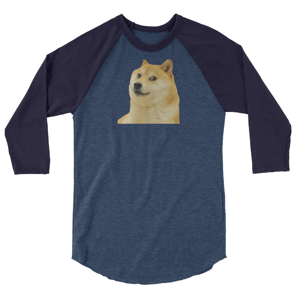 Dogecoin 3/4 sleeve raglan shirt