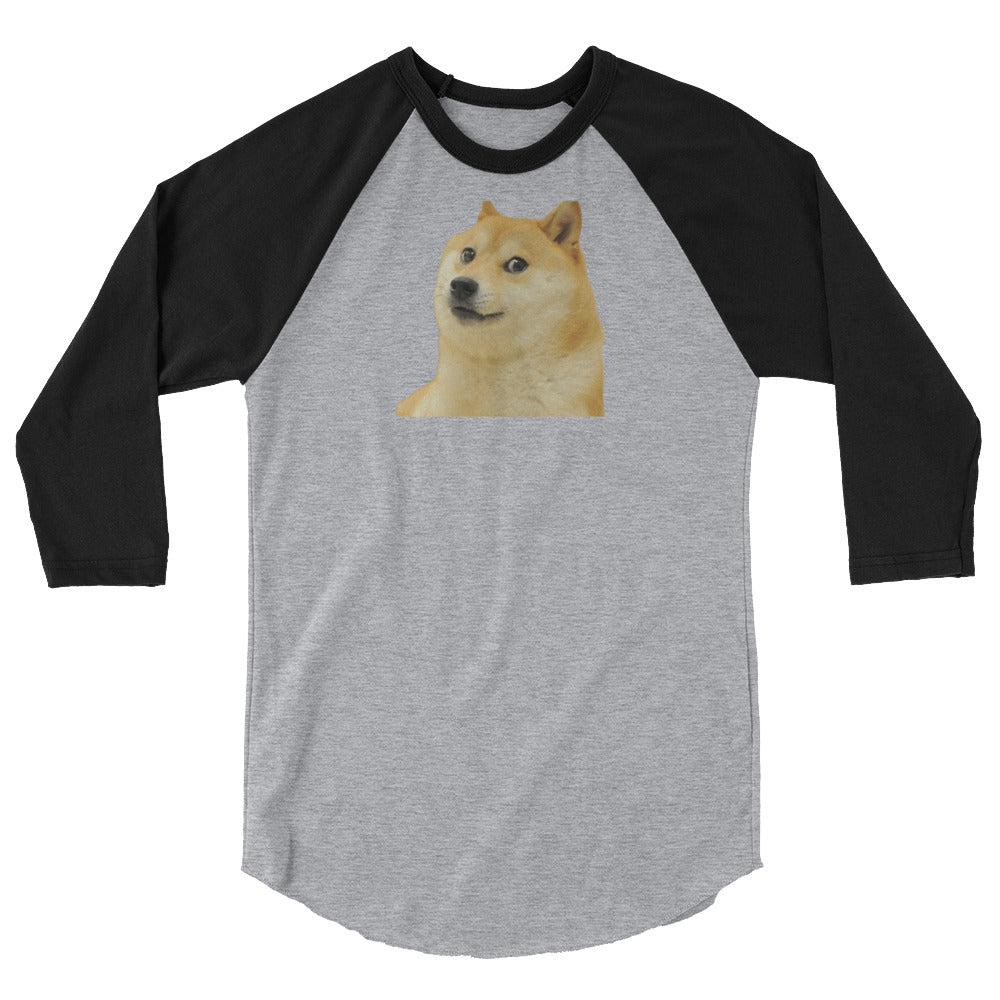 Dogecoin 3/4 sleeve raglan shirt