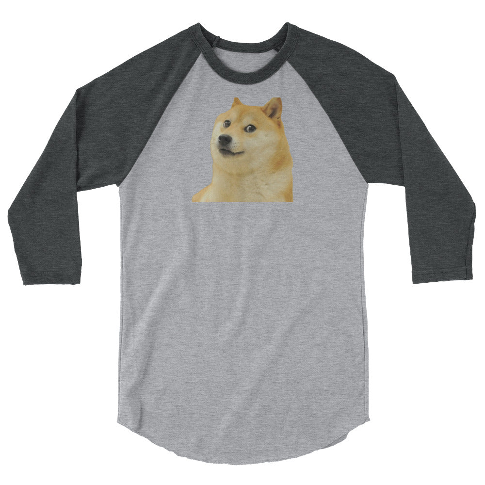 Dogecoin 3/4 sleeve raglan shirt