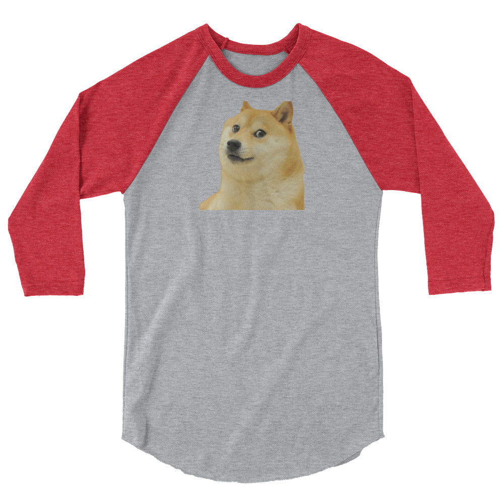 Dogecoin 3/4 sleeve raglan shirt