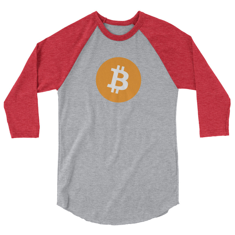 Bitcoin 3/4 sleeve raglan shirt