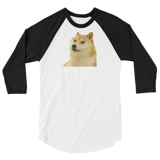 Dogecoin 3/4 sleeve raglan shirt