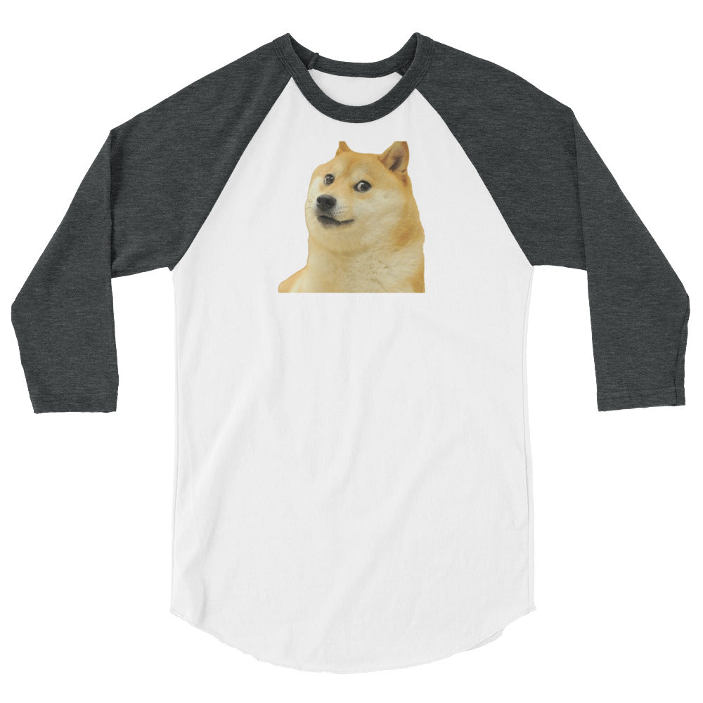 Dogecoin 3/4 sleeve raglan shirt