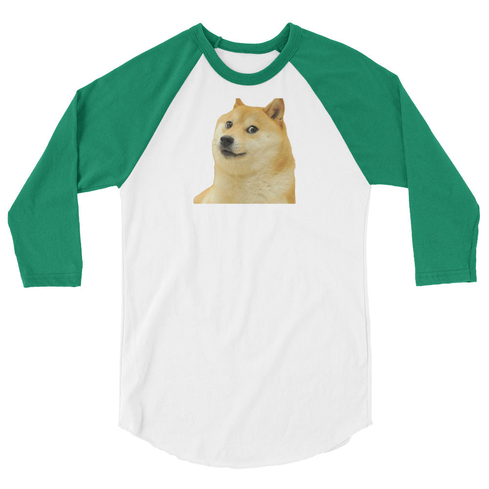 Dogecoin 3/4 sleeve raglan shirt