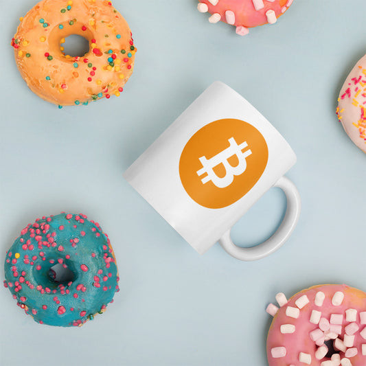 Bitcoin White Glossy Mug