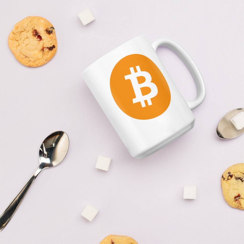 Bitcoin White Glossy Mug